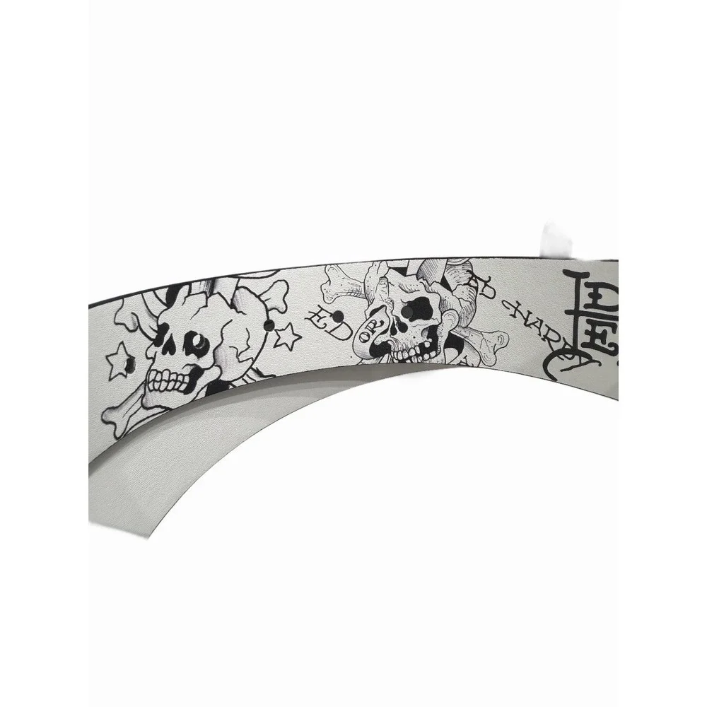 Ed Hardy Mens Skull Fish Reversible Belt Size 32 NWT